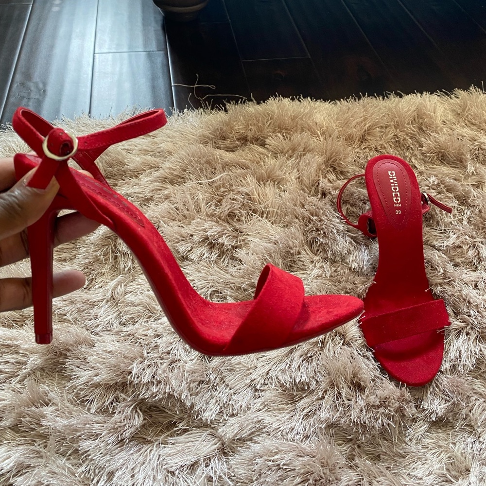 Red stiletto heels from H&M